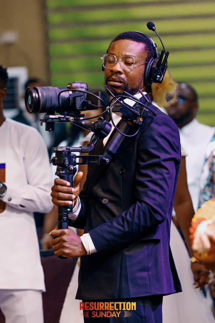 Camera operator filming at Resurrection Sunday